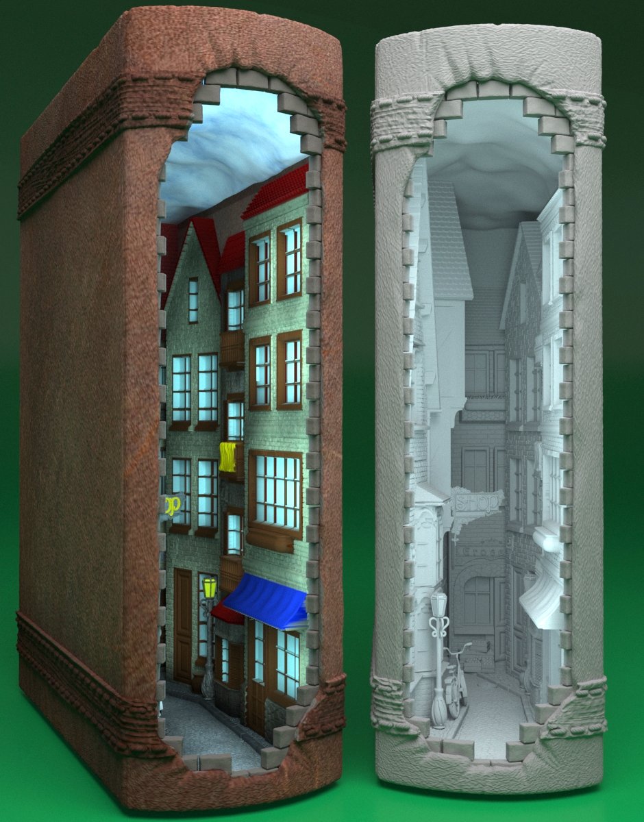 Book Nook-Street in the Book 3D model