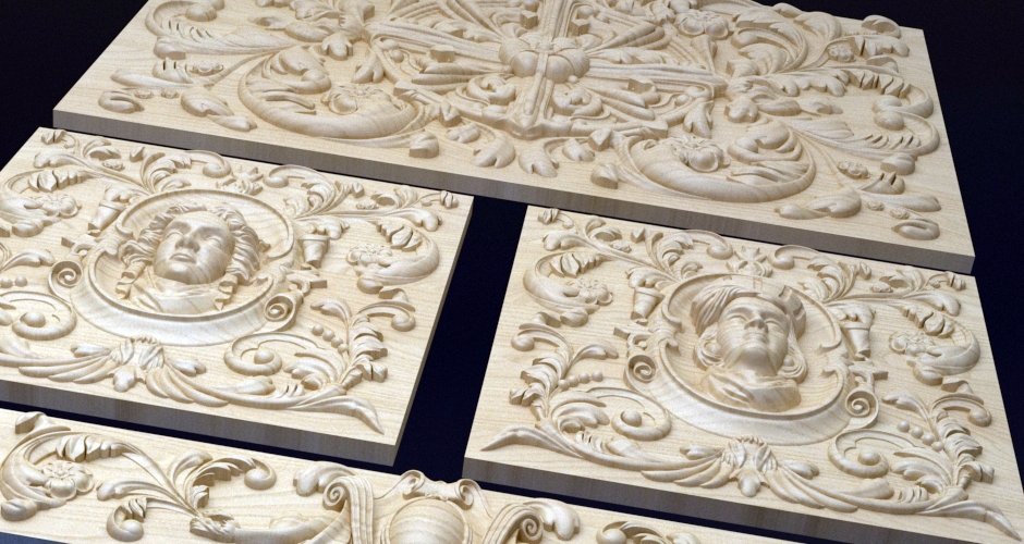 Decorative Bas-Relief Panel CNC model