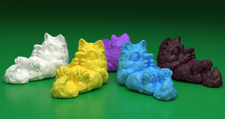 Cute Cat Phone Stand–3D Model print